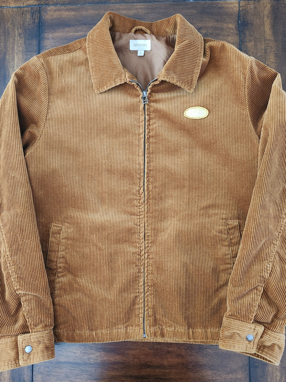 Brixton Corduroy Zip Jacket in Caramel Woman's Large/ Men's Medium